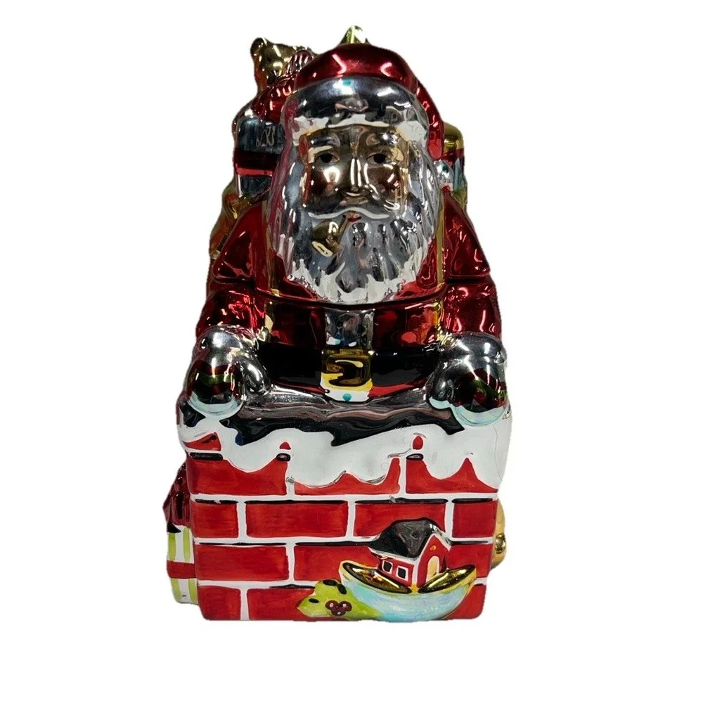 A Christmas Story Santa in Chimney COOKIE‎ JAR Metallic Shiny